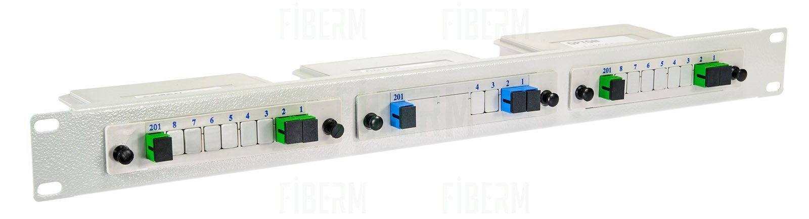 MANTAR Przełącznica światłowodowa 19`` 1,5U na 3 sztuki splitterów kasetkowych PLC