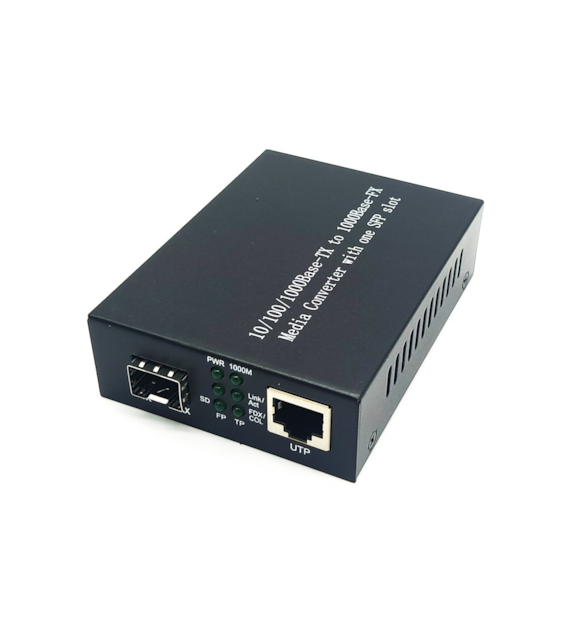 FIBERM FI-MC220L-GE media konwerter na wkładkę SFP 1x 10/100/1000 RJ45 z auto-negocjacją