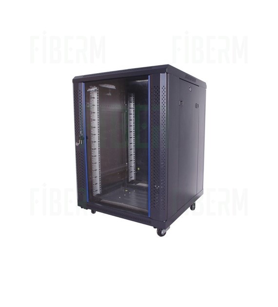 ipTIME Standing 19` Rack Cabinet 15U 600mm Black Glass Door