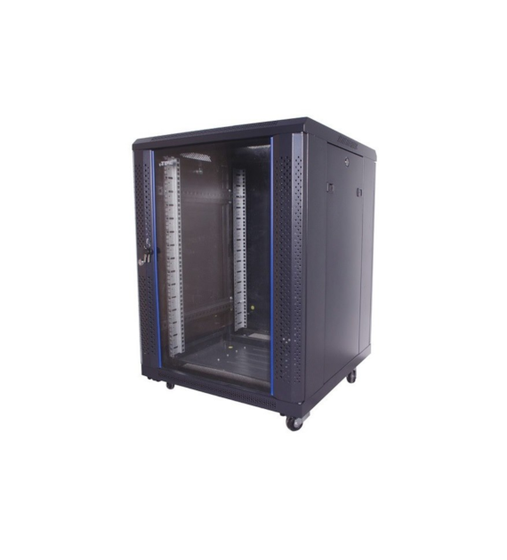 ipTIME Szafa RACK 19` stojąca 15U głębokość 600mm czarna drzwi szklane