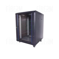 Armadio Rack da Pavimento ipTIME 19` 15U 600mm Porta in Vetro Nera