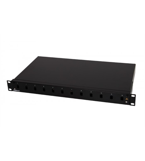 FIBERM przełącznica światłowodowa wysuwana 12 x SC Simplex Rack 19` czarna