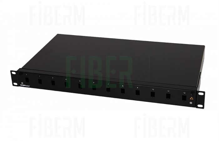 FIBERM Sliding Fiber Switch 12 x SC Simplex Rack 19` Crno