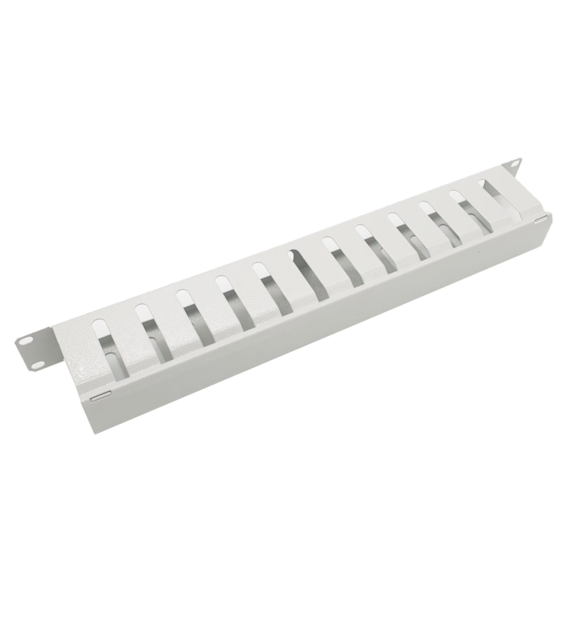 FIBERM Organizator / organizer kabli poziomy 19`` 1U zamykany szary