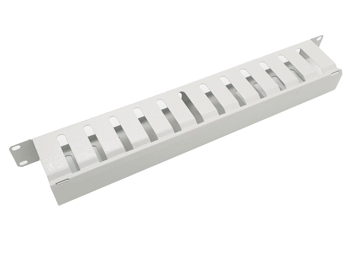 FIBERM Organizator / organizer kabli poziomy 19`` 1U zamykany szary