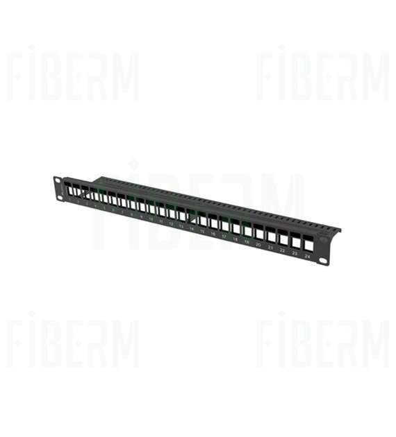 LANBERG Unloaded Patch Panel for 24 Keystone Modules with Mounting Bar Black