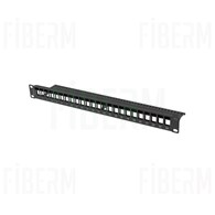 LANBERG Patch Panel nieobsadzony na 24 moduły Keyston z listwą wspornikową czarny