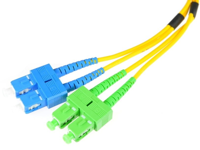 FIBERM GOLD patchcord SC/APC-SC/UPC 2m Single Mode Duplex włókno G652D 3,0mm