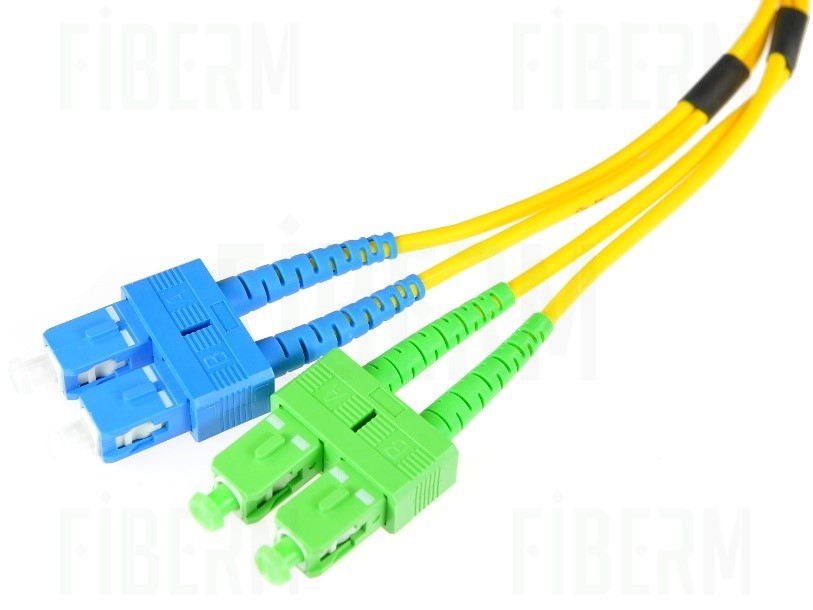 Cable de Parche FIBERM GOLD SC/APC-SC/UPC 2m Monomodo Duplex Fibra G652D 3