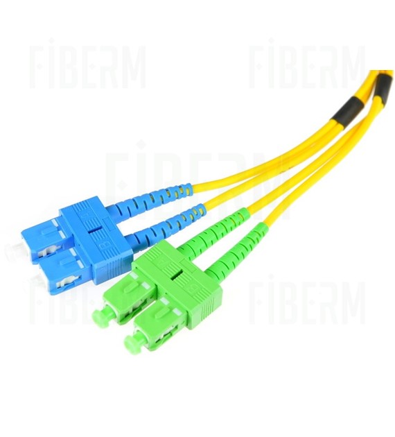 Cable de Parche FIBERM GOLD SC/APC-SC/UPC 3m Monomodo Duplex Fibra G652D 3