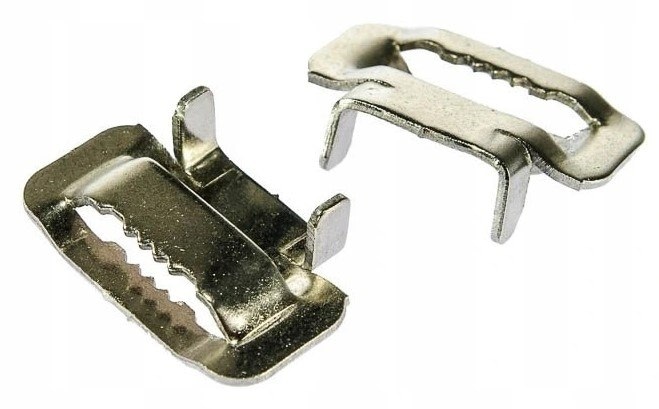 Klamerka / Sprzączka do taśmy stalowej 10mm - opakowanie 100 sztuk