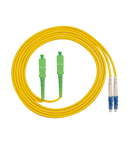 FIBERM GOLD patchcord SC/APC-LC/UPC 0,5m Single Mode Duplex włókno G652D 3,0mm