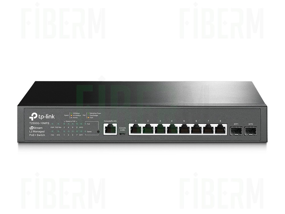 TP-LINK T2500G-10MPS Managed PoE Switch 8 x 10/100/1000 2 x SFP