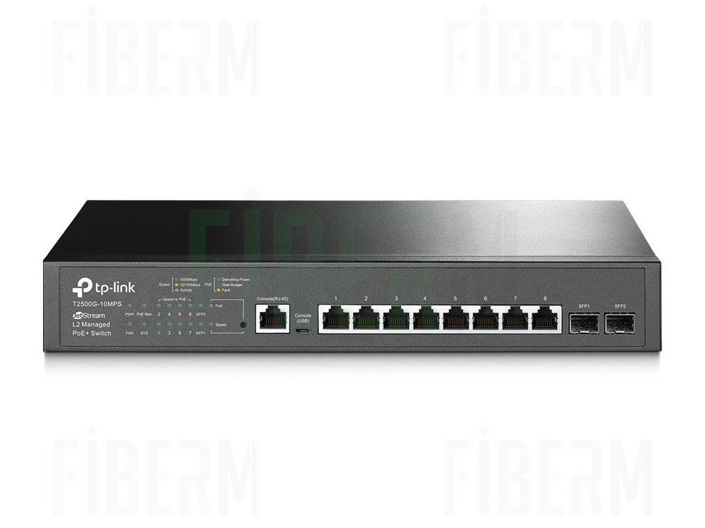 TP-LINK T2500G-10MPS Switch zarządzalny PoE 8 x 10/100/1000 2 x SFP