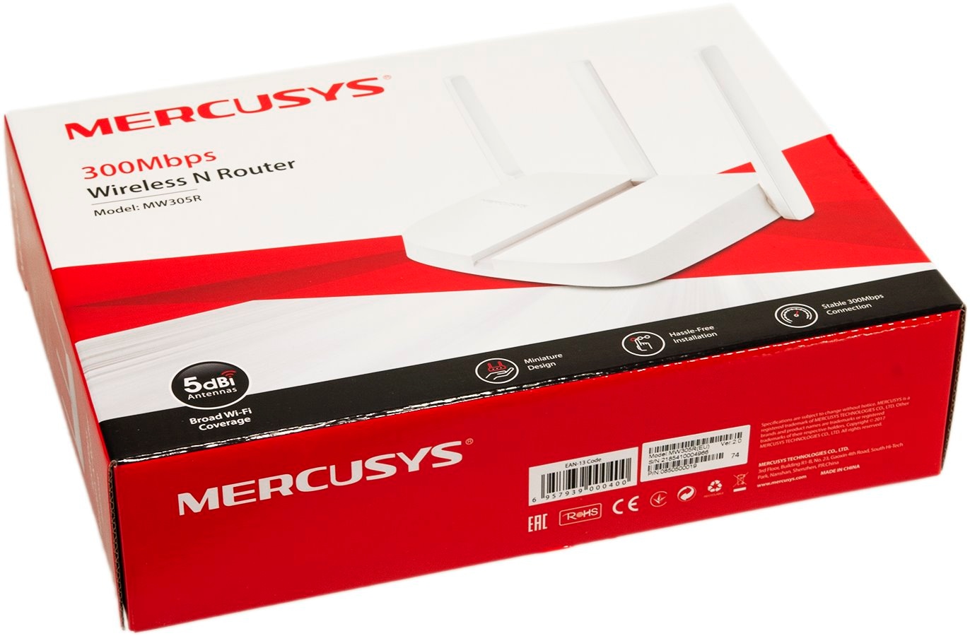 MERCUSYS MW305R Router WiFi N300 1x WAN 3x LAN 3x Antena 2,4GHz