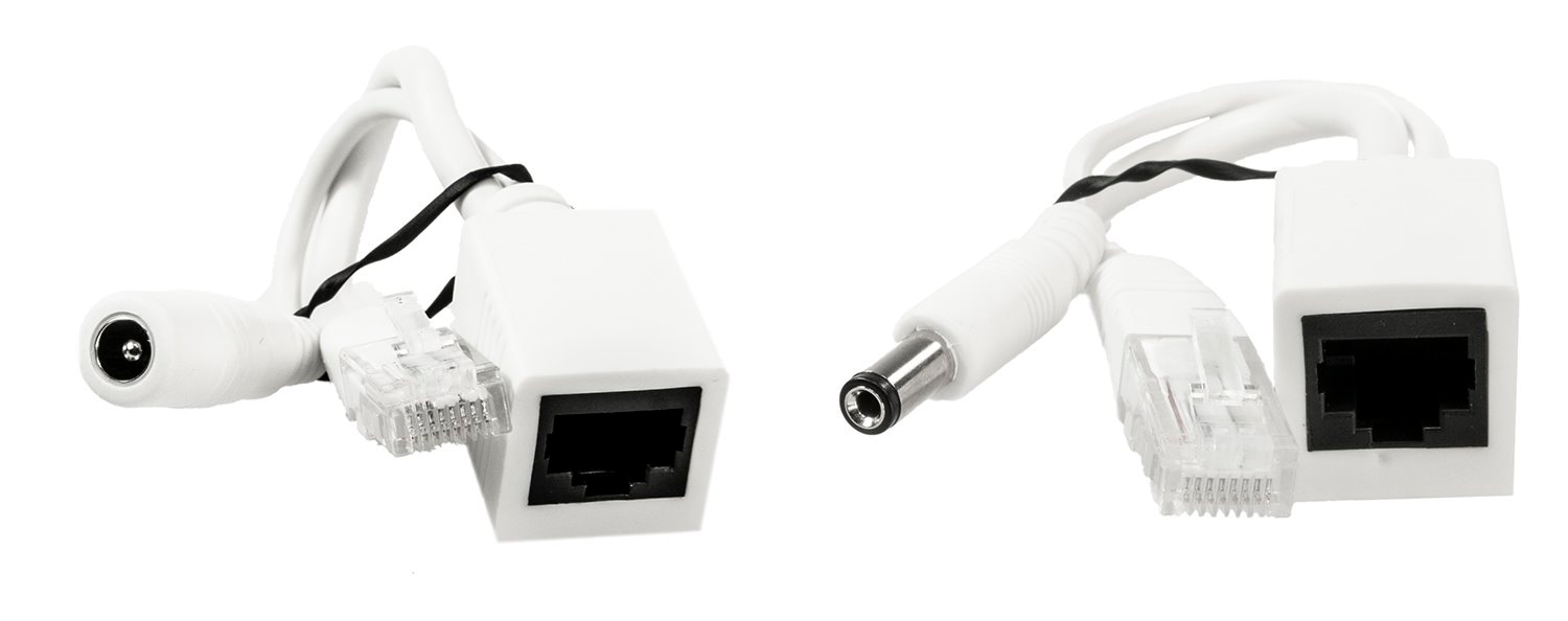 Injector PoE / Splitter PoE passive - 15 cm, biały