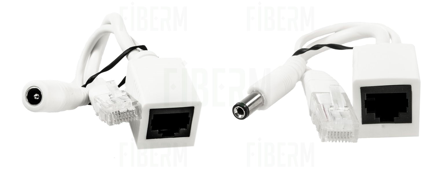 Injector PoE / Splitter PoE passive - 15 cm, biały