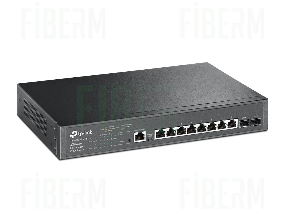 TP-LINK T1500G-10MPS Smart PoE Switch 8 x 10/100/1000 + 4 x SFP