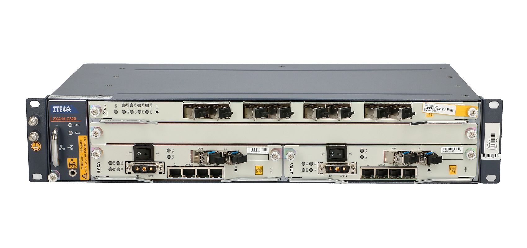 ZTE ZXA10 C320 OLT 10GE, Zasilanie DC, 1x SMXA/3, 1x GTGO C+