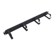 FIBERM Organizator / organizer kabli poziomy 19`` 1U 5 metalowych uchwytów czarny