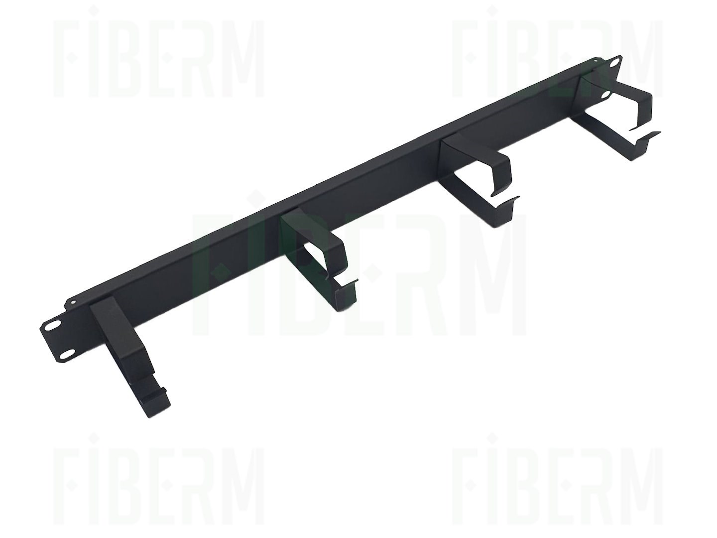 Οργανωτής Οριζόντιας Καλωδίωσης FIBERM 19'' 1U 5 Μεταλλικοί Θήκες Μαύρος