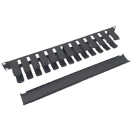 FIBERM Organizator / organizer kabli poziomy 19`` 1U zamykany czarny