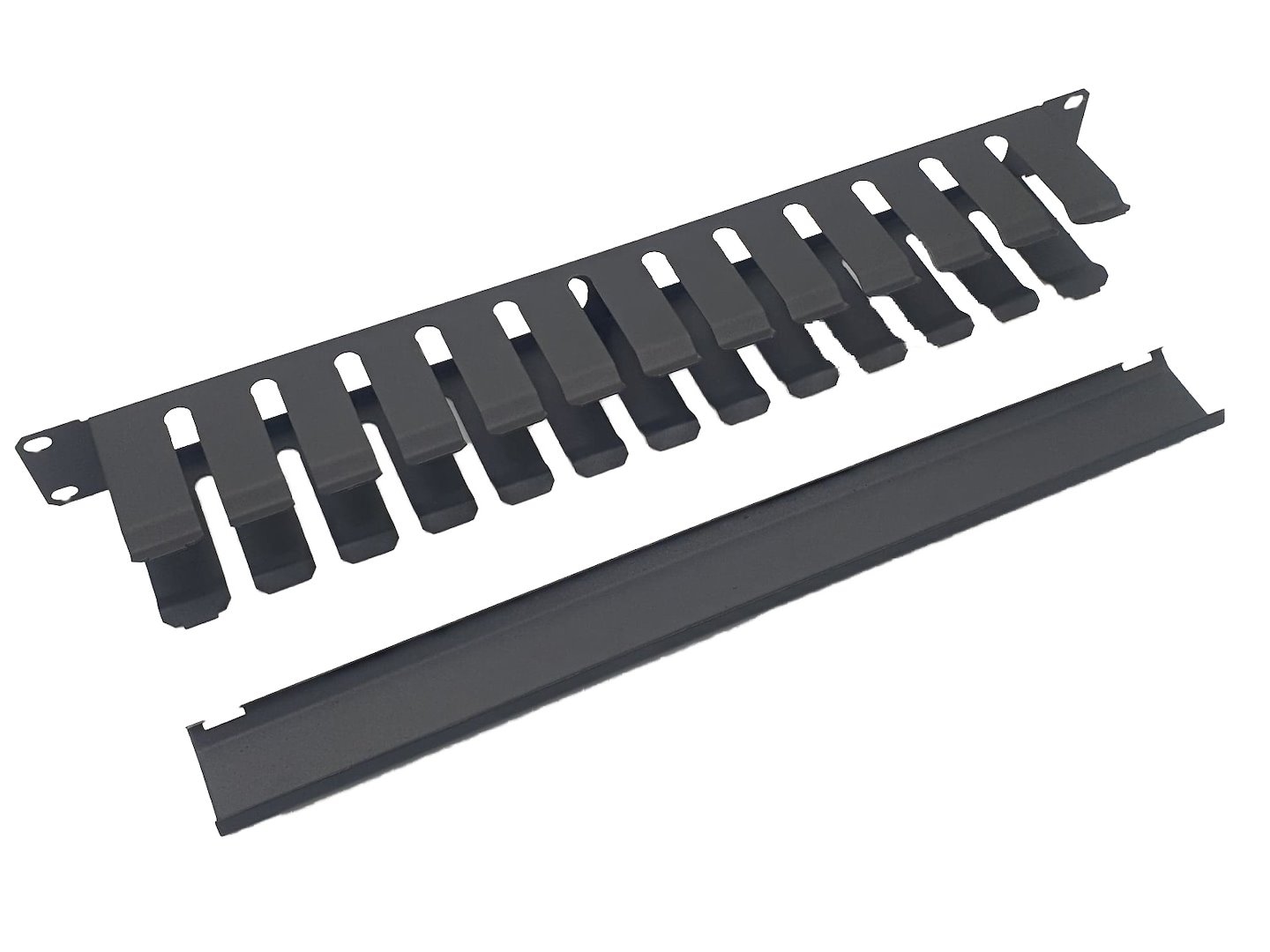 FIBERM Organizator / organizer kabli poziomy 19`` 1U zamykany czarny