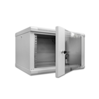 FIBERM Szafa RACK 10` wisząca 6U głębokość 280mm szara drzwi szklane