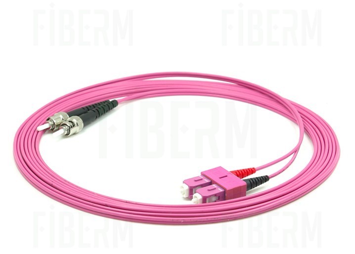 FIBERM Patchcord ST/UPC-SC/UPC 3m Multi Mode Duplex Fiber OM4