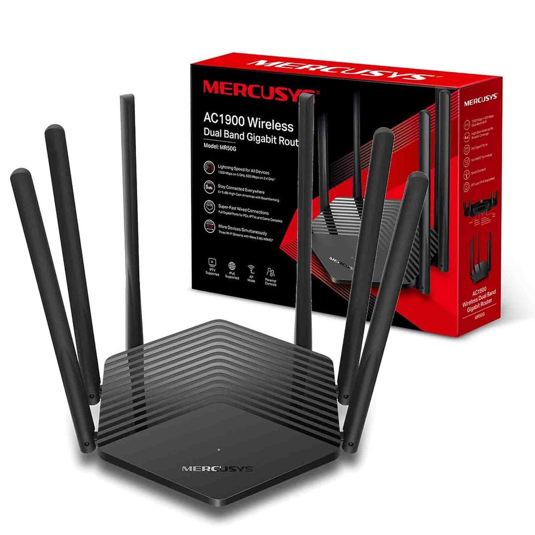 MERCUSYS MR50G Router WiFi AC1900 1x WAN 2x LAN 6x Antena Dual Band