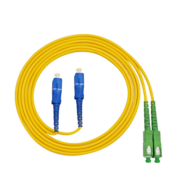 FIBERM Patchcord SC/APC-SC/UPC 1m Single Mode Duplex włókno G652D 2,0mm PVC
