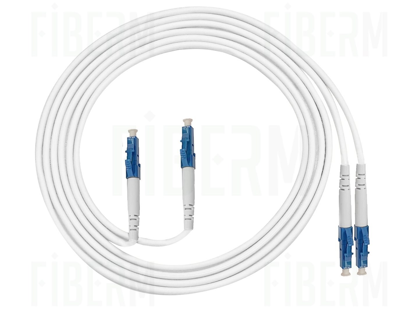 FIBERM Καλώδιο Patchcord LC/UPC-LC/UPC 2m Μονομόδου Duplex Ίνα G657A 2
