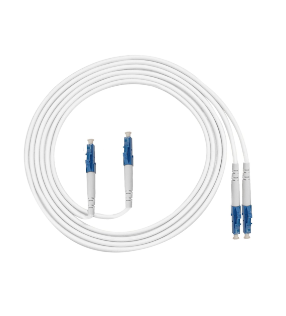 FIBERM Patchcord LC/UPC-LC/UPC 5m Single Mode Duplex włókno G657A 2,0mm PVC