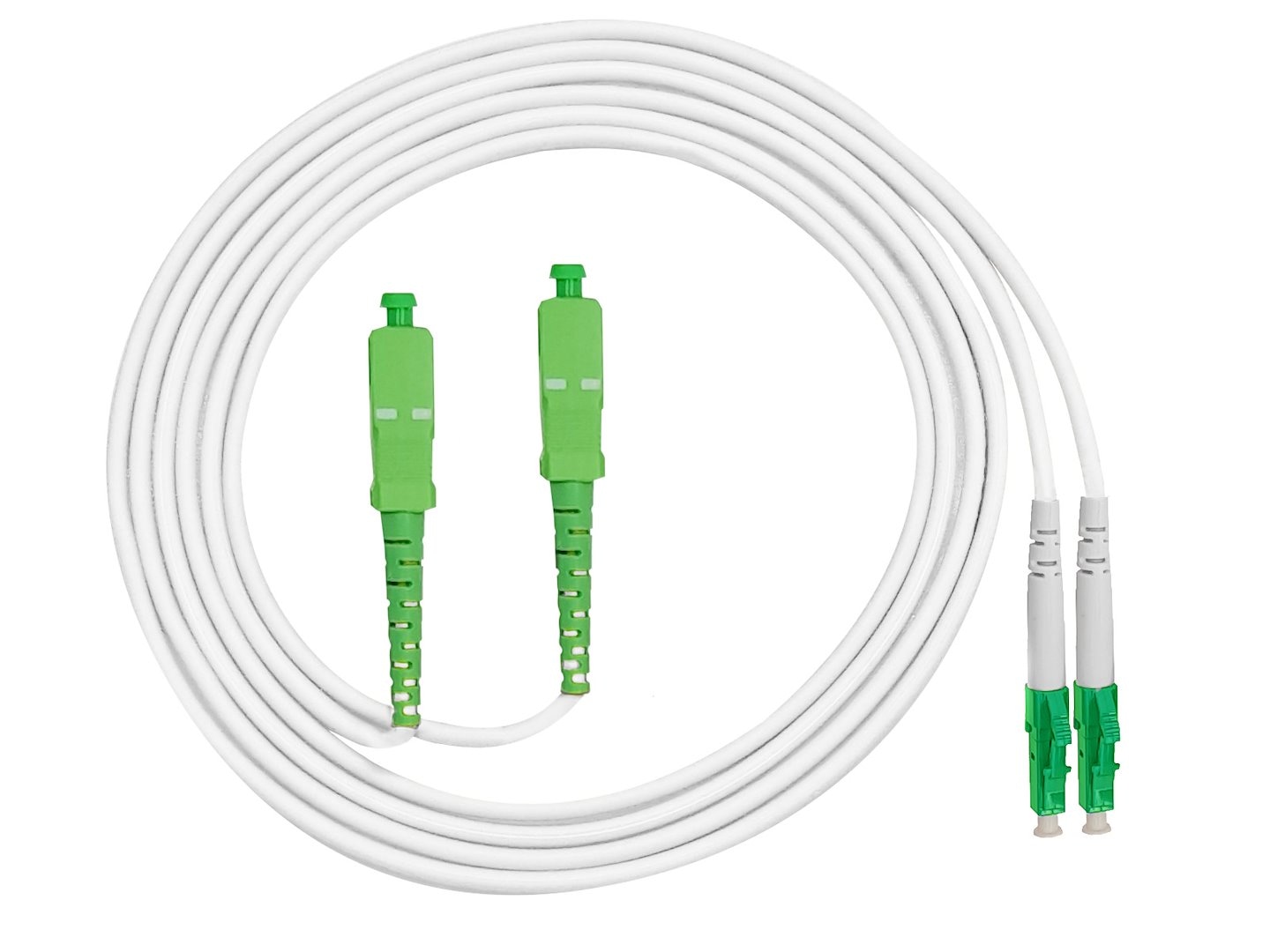 FIBERM Patchcord SC/APC-LC/APC 0,5m Single Mode Duplex włókno G657A1 2,0mm PVC