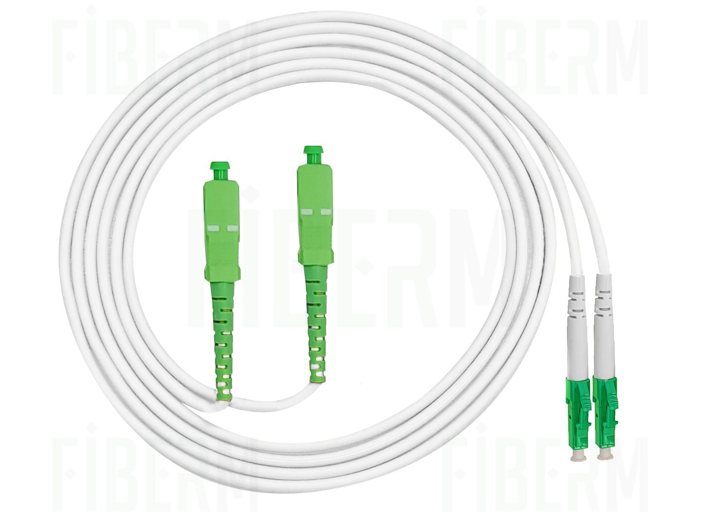 FIBERM Καλώδιο Patchcord SC/APC-LC/APC 5m Μονομόδου Duplex Ίνα G657A1 2