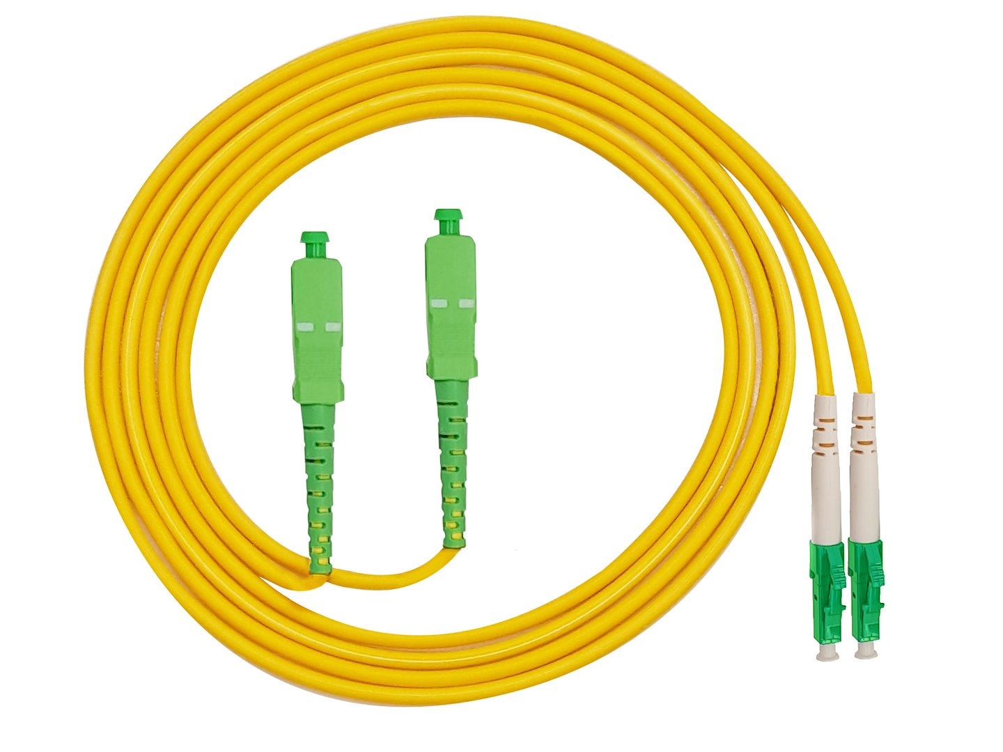 FIBERM Patchcord SC/APC-LC/APC 3m Single Mode Duplex włókno G652D 2,0mm PVC